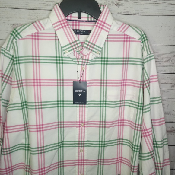 CREMIEUX CLASSICS MENS' XL PINK/GRN SHIRT